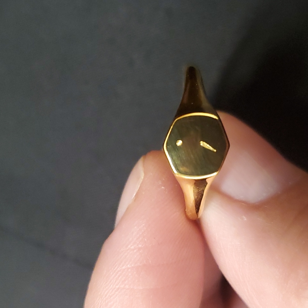 Kendra Scott Davis Signet Ring in 18K Gold Vermeil (engraved) size 8